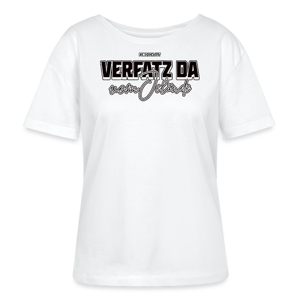VERFATZ DA VOM JELÄNDE-Rundhals Frauen Bio-T-Shirt - Weiß