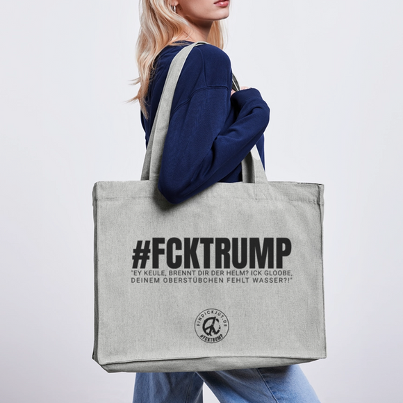 #FCKTRUMP-Einkaufstasche - Grau meliert