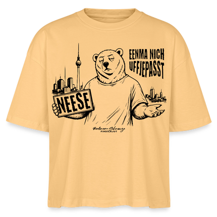 Berlin Souvenir mit Berliner Spruch-NEESE-Frauen Boxy Bio-T-Shirt - Mispel