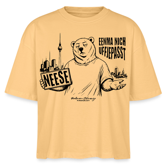 Berlin Souvenir mit Berliner Spruch-NEESE-Frauen Boxy Bio-T-Shirt - Mispel