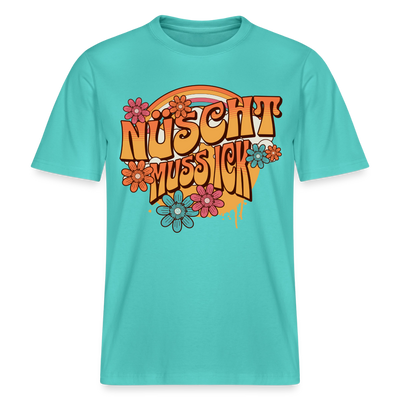 BERLINER RETRO-NÜSCHT MUSS ICK-Relaxed Fit Unisex Bio-T-Shirt - Poolblau
