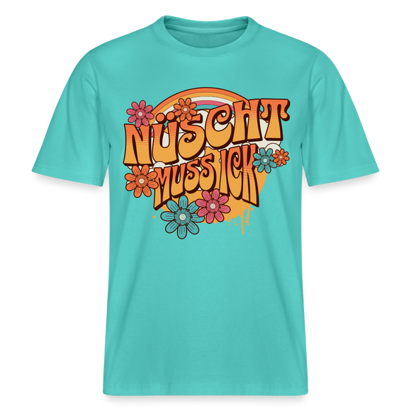 BERLINER RETRO-NÜSCHT MUSS ICK-Relaxed Fit Unisex Bio-T-Shirt - Poolblau