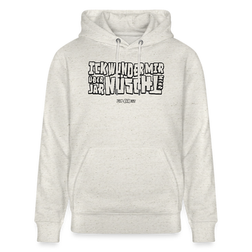Berliner Spruch-ICK WUNDER MIR-Unisex Bio-Hoodie - Beige meliert
