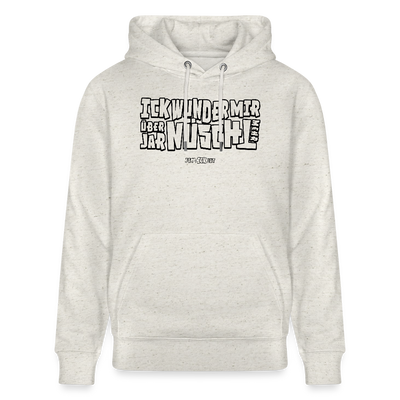 Berliner Spruch-ICK WUNDER MIR-Unisex Bio-Hoodie - Beige meliert