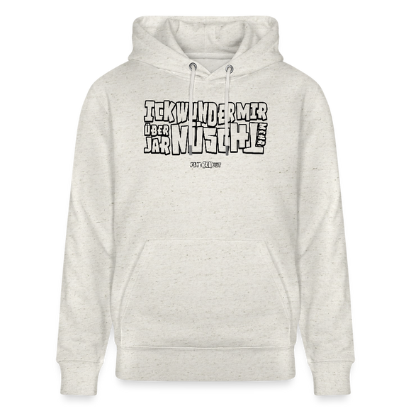 Berliner Spruch-ICK WUNDER MIR-Unisex Bio-Hoodie - Beige meliert