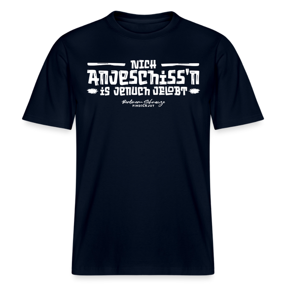 Berliner Spuch-Berliner Lob-NICH ANJESCHISSN-RELAXED FIT Unisex Organic T-Shirt - Navy
