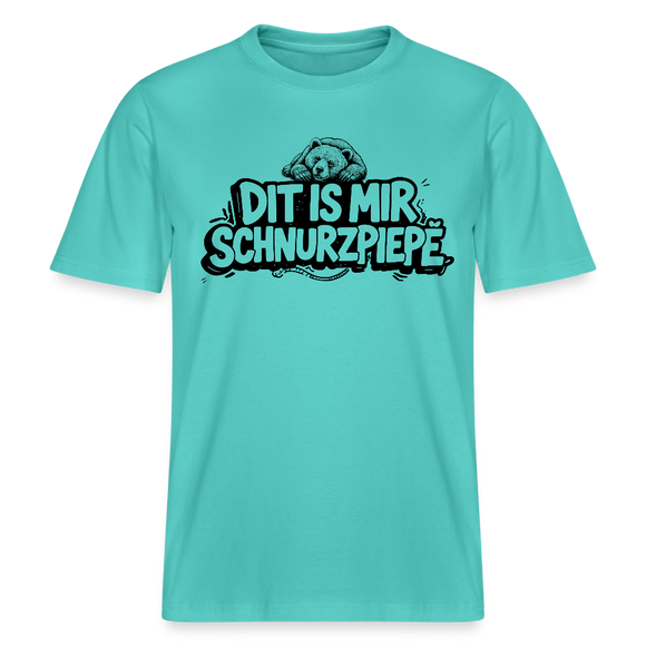 Berliner Bär-DIT IS MIR SCHNURZPIEPE-RELAXED FIT Unisex bio T-Shirt - Poolblau