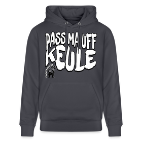 PASS MA UFF KEULE-Unisex Bio-Hoodie II - Indigoblau