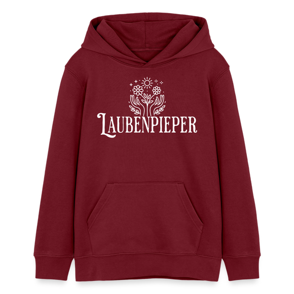 LAUBENPIEPER-Teenager Bio-Hoodie - Burgunderrot