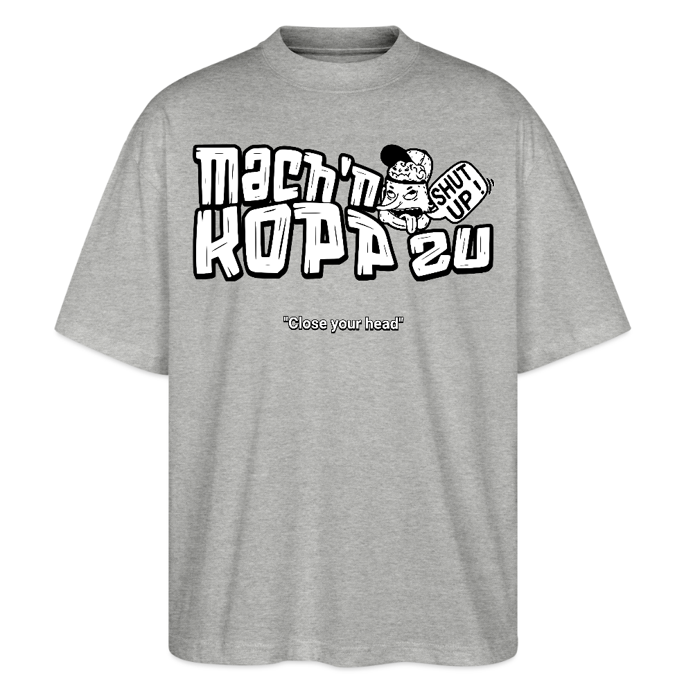 MACH N KOPP ZU-Oversized Unisex Bio T-Shirt II - Grau meliert