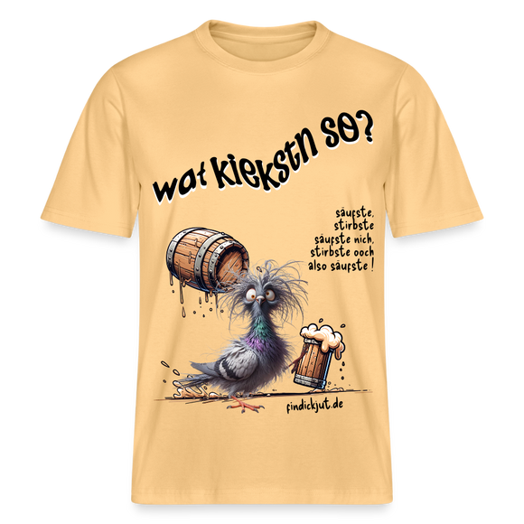 WAT KIEKSTN SO? - Relaxed Fit Unisex Bio-T-Shirt - Hellgelb