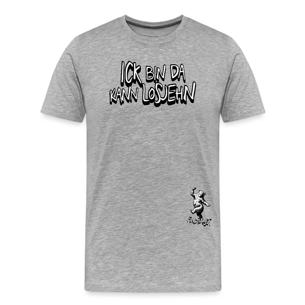 ICK BIN DA-Männer Premium Bio T-Shirt - Grau meliert