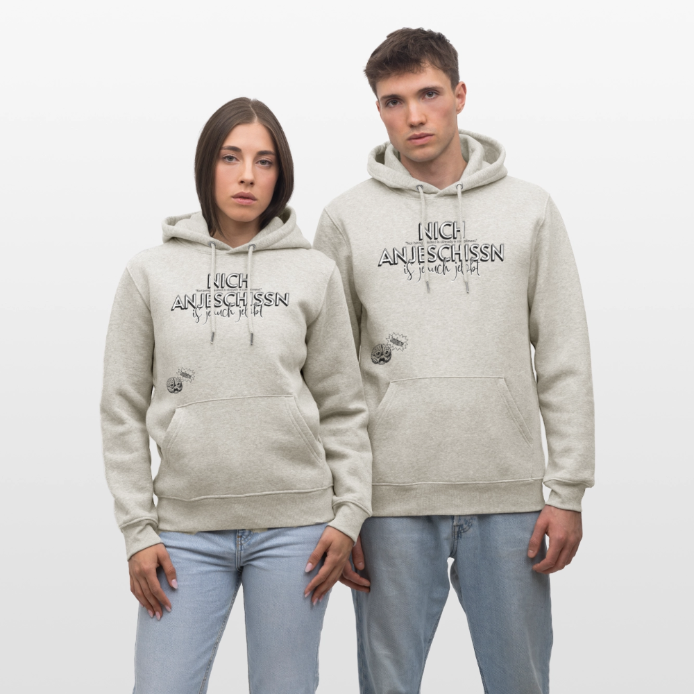 BERLINER EFFIZIENZ-'Dit Lob'-Unisex Bio-Hoodie - Beige meliert