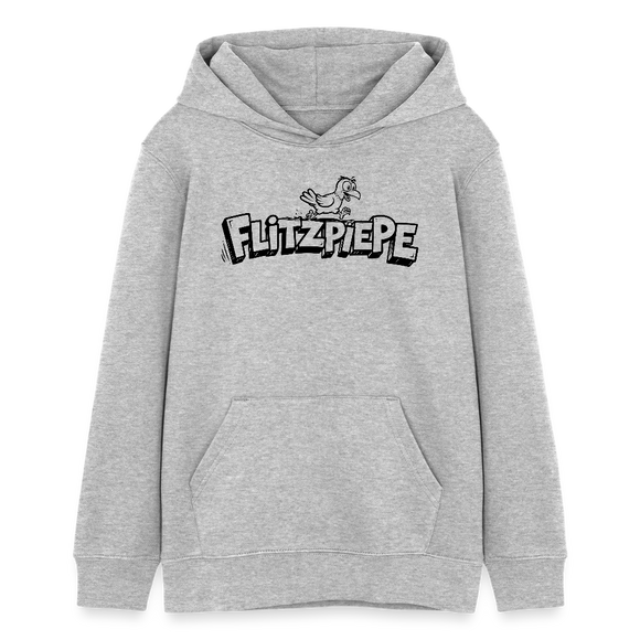 FLITZPIEPE-Teenager Bio-Hoodie - Grau meliert