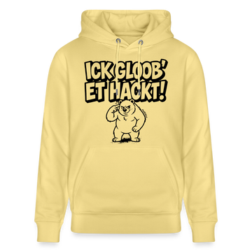 Berliner Spruch-ICK GLOOB ET HACKT!-Unisex Bio-Hoodie - Gelb Viva 