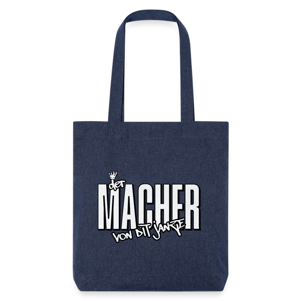 DER MACHER VON DIT JANZE - recycelter Heavyweight Stoffbeutel - melange Blue