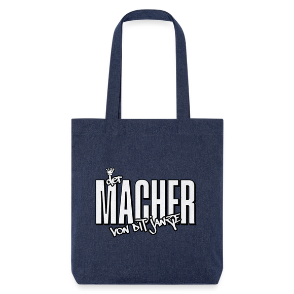 DER MACHER VON DIT JANZE - recycelter Heavyweight Stoffbeutel - melange Blue