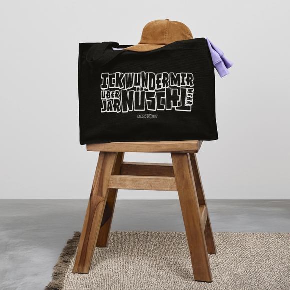 Berliner Spruch-ICK WUNDER MIR-Einkaufstasche - Schwarz