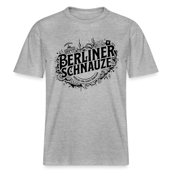 BERLINER SCHNAUZE-RELAXED FIT Unisex BIO T-Shirt II - Grau meliert