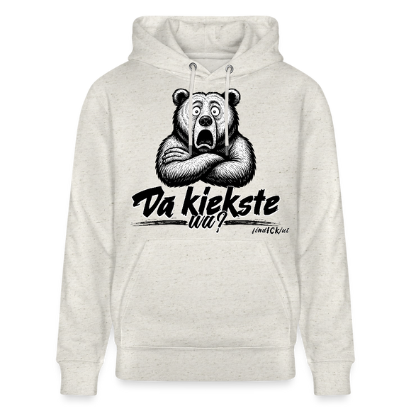 Da kiekste, wa?-Unisex Bio-Hoodie - Beige meliert