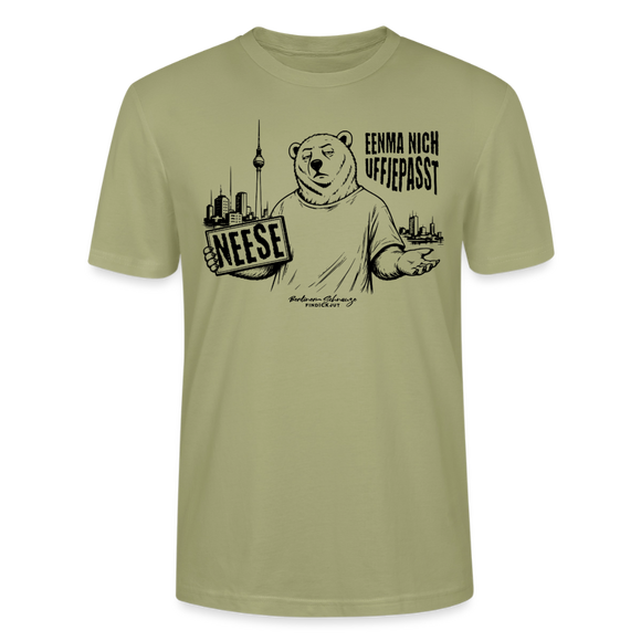Berlin Souvenir mit Berliner Spruch-NEESE-Unisex Bio T-Shirt - Nebelgrün