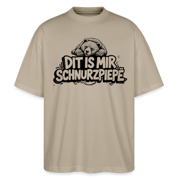 Berliner Bär-DIT IS MIR SCHNURZPIEPE-Oversized Unisex Bio T-Shirt - Steingrau