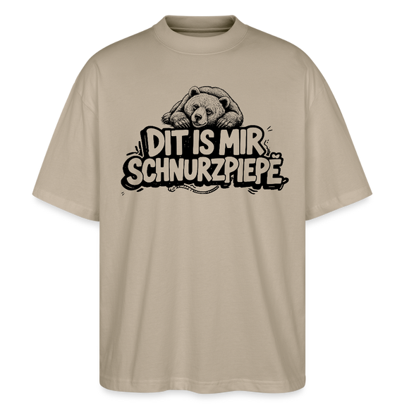 Berliner Bär-DIT IS MIR SCHNURZPIEPE-Oversized Unisex Bio T-Shirt - Steingrau