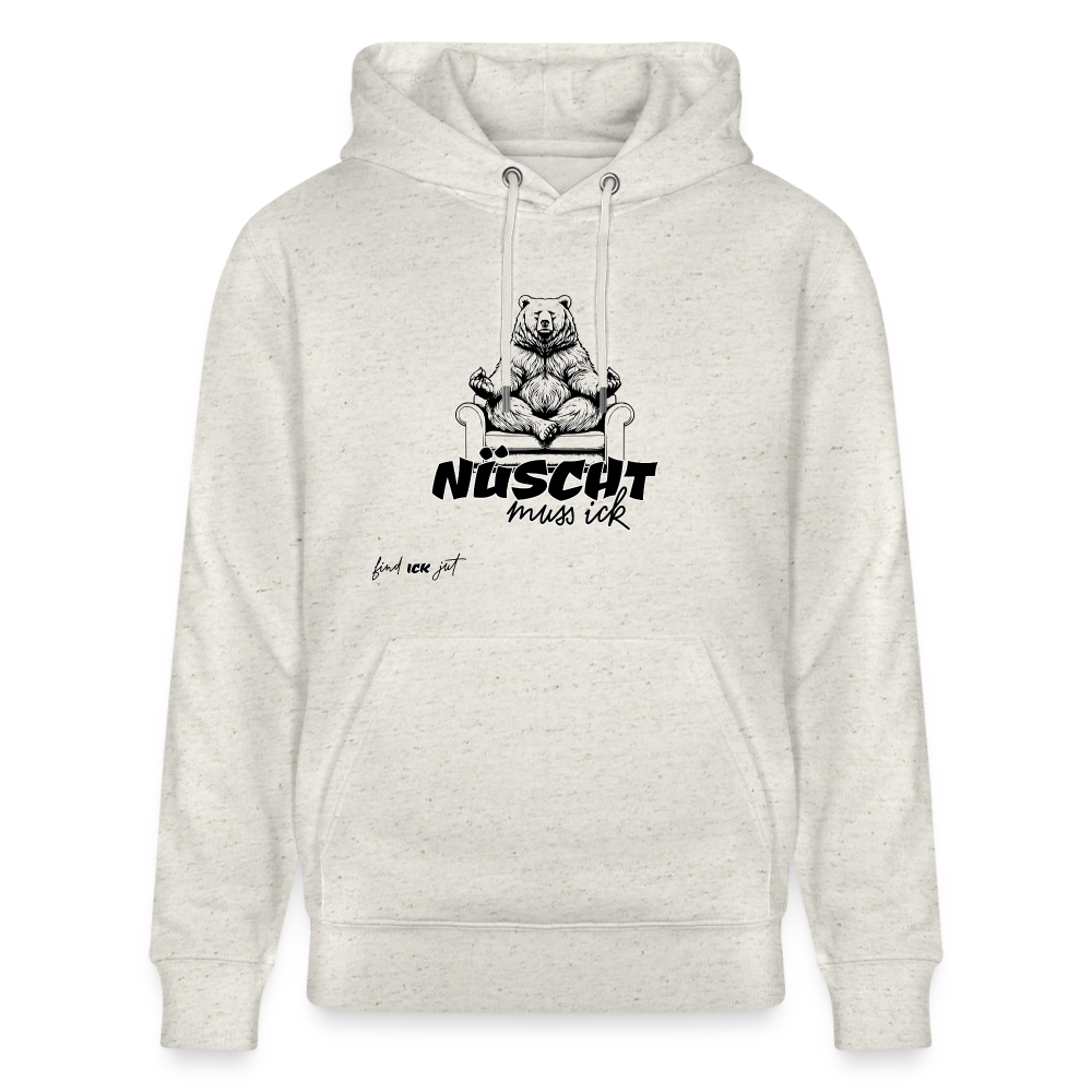 NÜSCHT MUSS ICK-Unisex Bio-Hoodie - Beige meliert