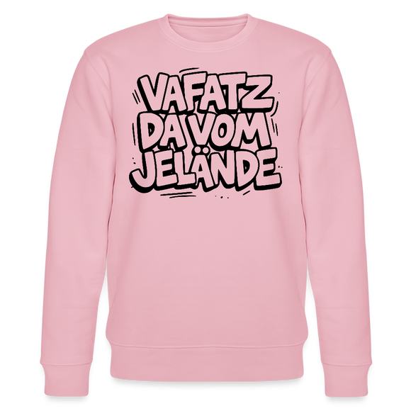 Berliner Schnauze-VAFATZ DA IM JELÄNDE-Unisex Bio-Sweatshirt - Hellrosa