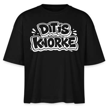 DIT IS KNORKE-Frauen Boxy Bio-T-Shirt - Schwarz