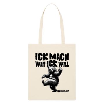 ICK MACH WAT ICK WILL- Bio-Stoffbeutel - Weißgrau