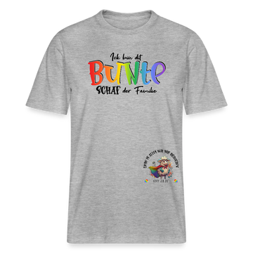 LIEBE IS BUNT-Relaxed Fit Unisex Bio-T-Shirt - Grau meliert