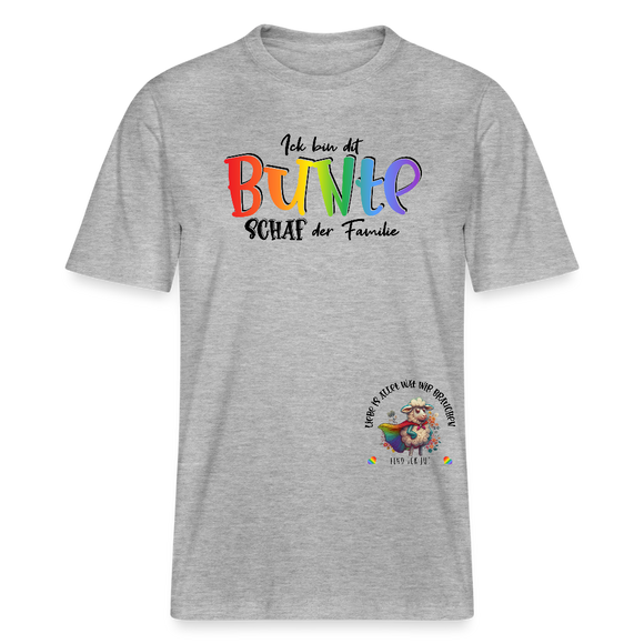 LIEBE IS BUNT-Relaxed Fit Unisex Bio-T-Shirt - Grau meliert