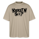KIEKSTN SO?-Oversized Unisex Bio T-Shirt mit Berliner Schnauze - Steingrau