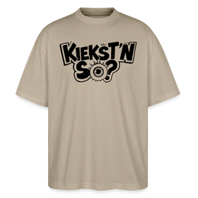 KIEKSTN SO?-Oversized Unisex Bio T-Shirt mit Berliner Schnauze - Steingrau