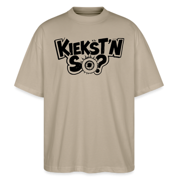 KIEKSTN SO?-Oversized Unisex Bio T-Shirt mit Berliner Schnauze - Steingrau