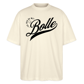 ICK FREU MA WIE BOLLE-Oversized Unisex Bio T-Shirt - Weißgrau