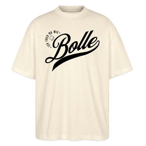 ICK FREU MA WIE BOLLE-Oversized Unisex Bio T-Shirt - Weißgrau