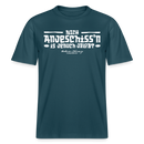 Berliner Spuch-Berliner Lob-NICH ANJESCHISSN-RELAXED FIT Unisex Organic T-Shirt - Dunkles Petrol