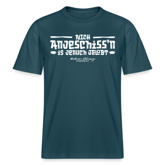 Berliner Spuch-Berliner Lob-NICH ANJESCHISSN-RELAXED FIT Unisex Organic T-Shirt - Dunkles Petrol