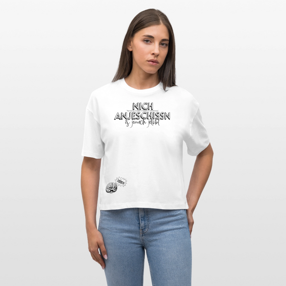 BERLINER EFFIZIENZ 'Dit Lob'-Frauen Boxy Bio-T-Shirt - Weiß