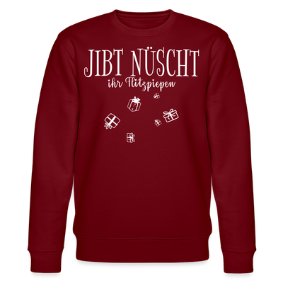 JIBT NÜSCHT zu Weihnachten in Berlin-Unisex Bio-Sweatshirt - Burgunderrot