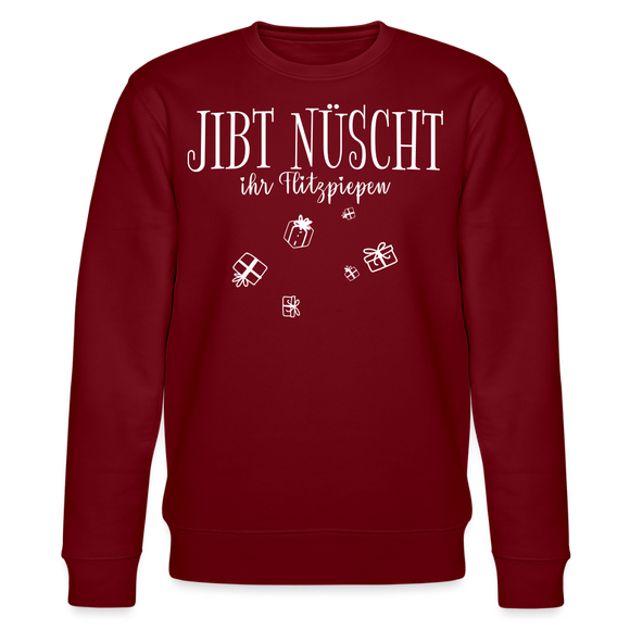 JIBT NÜSCHT zu Weihnachten in Berlin-Unisex Bio-Sweatshirt - Burgunderrot