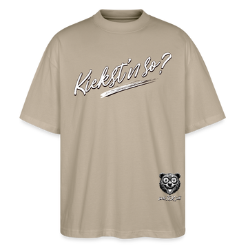 KIEKST'N SO?-Oversized Unisex Bio T-Shirt II - Steingrau