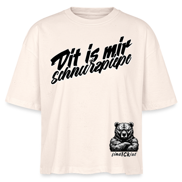 Dit is mir SCHNURZPIEPE-Frauen Boxy Bio-T-Shirt - Weißgrau