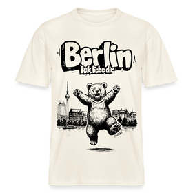 Berlin Souvenir- RELAXED FIT Unisex Bio T-Shirt-BERLIN ICK LIEBE DIR - Naturweiß 