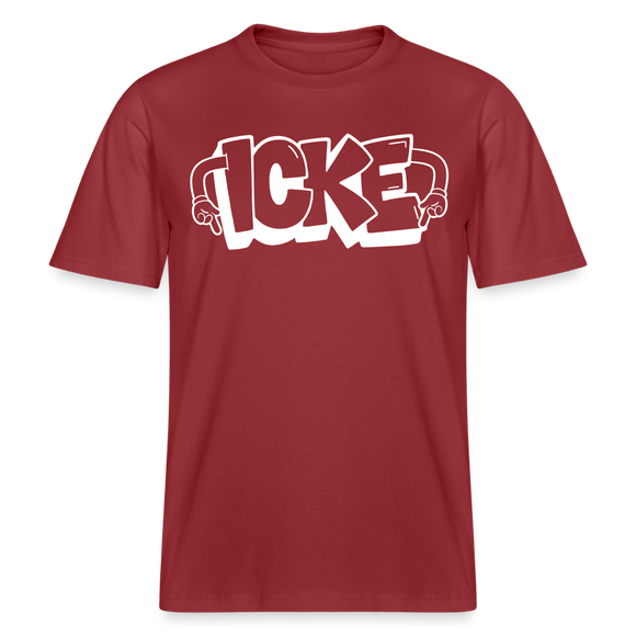 ICKE- RELAXED FIT Unisex Organic T-Shirt mit echt Berliner Schnauze - Erdrot