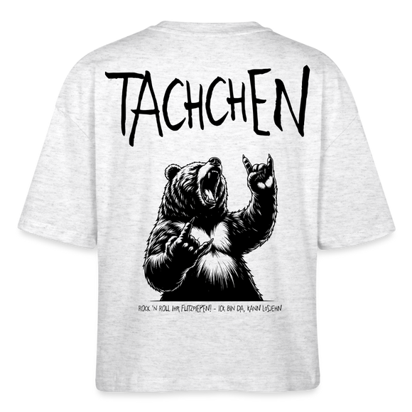 TACHCHEN BERLINER - Frauen Boxy Bio-T-Shirt-back - Weiß meliert