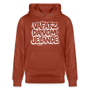 Berliner Kultspruch-VAFATZ DA VOM JELÄNDE-Unisex Bio-Hoodie - Terrakotta