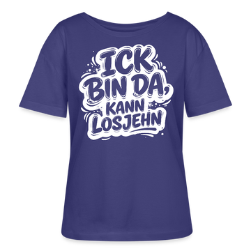 BIN DA, KANN LOSJEHN-Rundhals Frauen Bio-T-Shirt mit Berliner Schnauze - Dämmerung